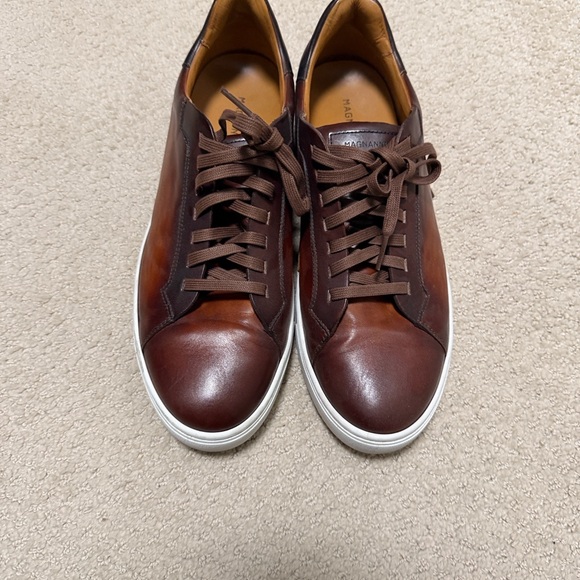 Magnanni Men's Dark Brown Leather Sneakers